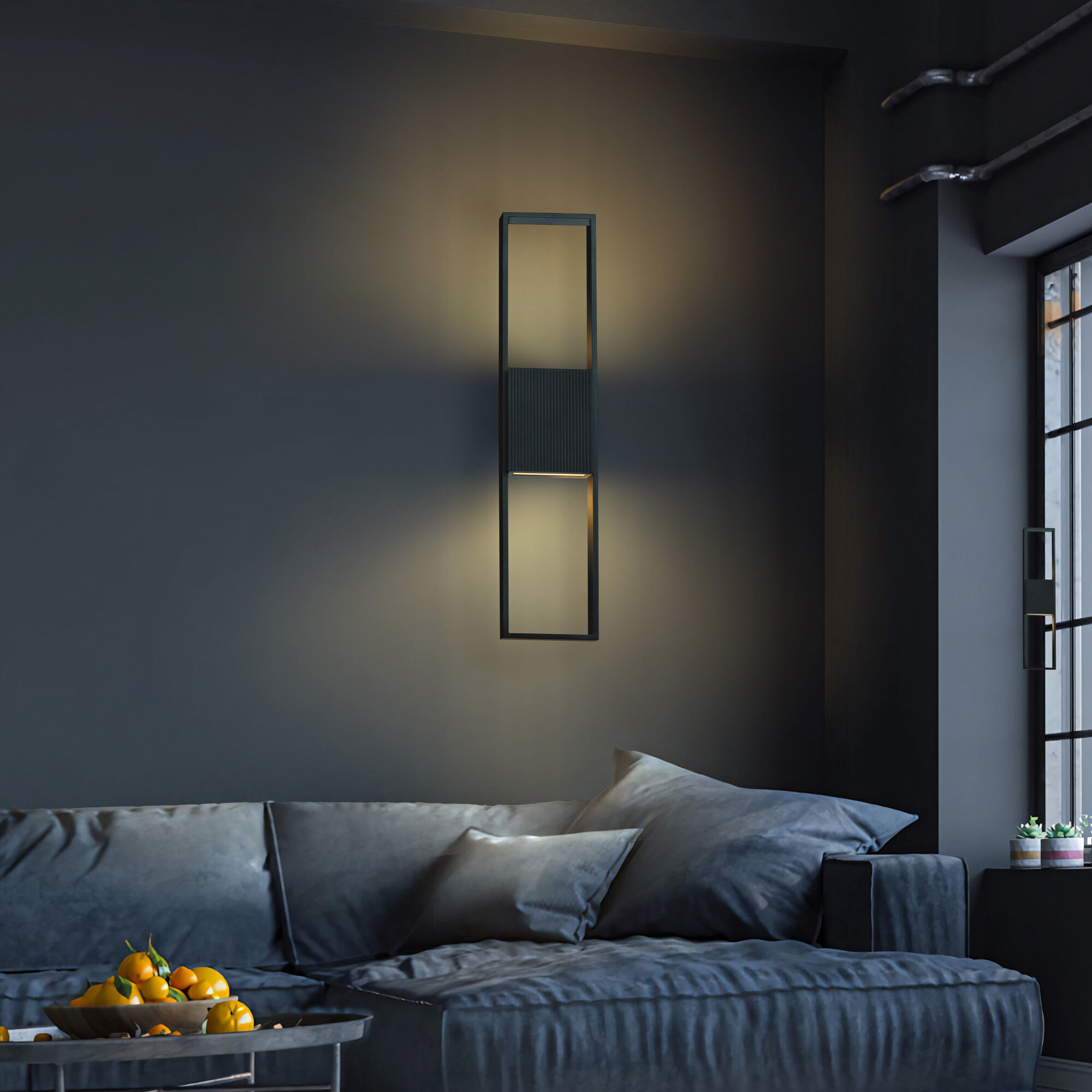 Miami LED 32 inch Sand Black Outdoor Wall Sconce